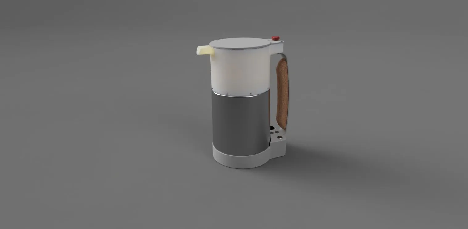 Render of finished solar kettle design